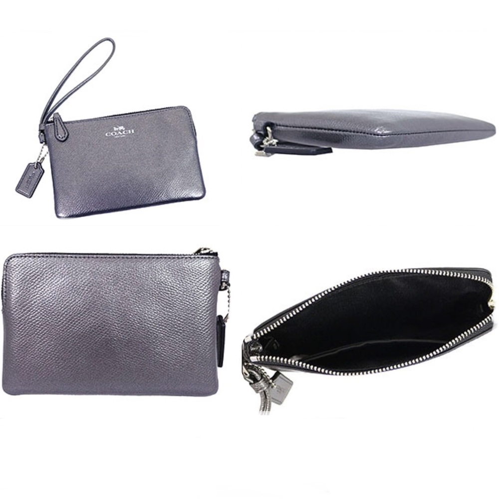 COACH CORNER ZIP WRISTLET IN CROSSGRAIN LEATHER - Picture 2 of 4
